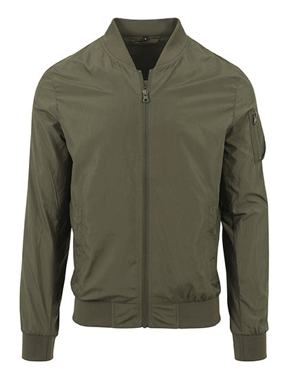 Nylon Bomber Jacket Dark Olive