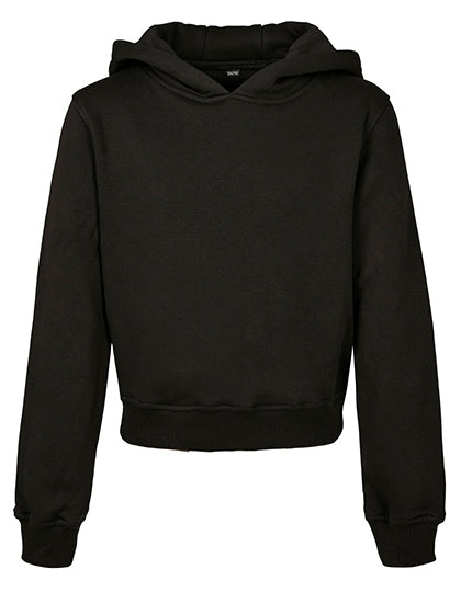 Girls Cropped Sweat Hoody Black