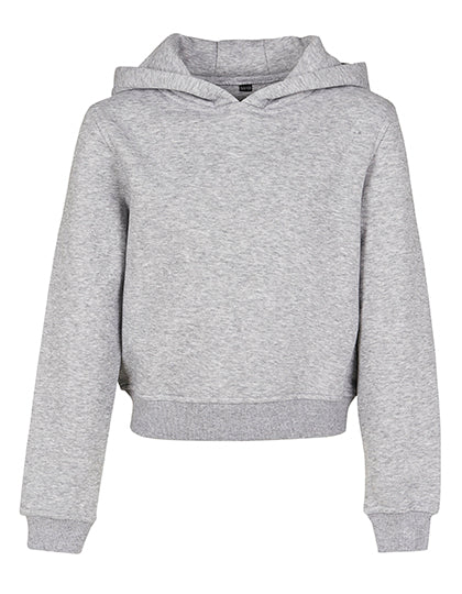 Girls Cropped Sweat Hoody Heather Grey