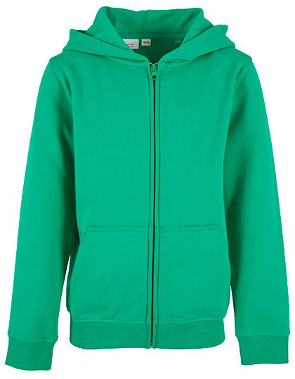 Kids´ Organic Basic Zip Hoody Grass Green