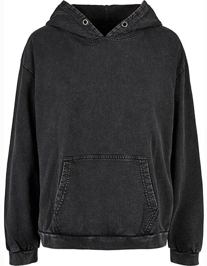 Ladies´ Acid Washed Oversize Hoody Black