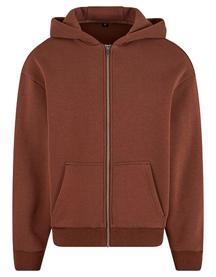 Fluffy Zip Hoody Chocolate Brown