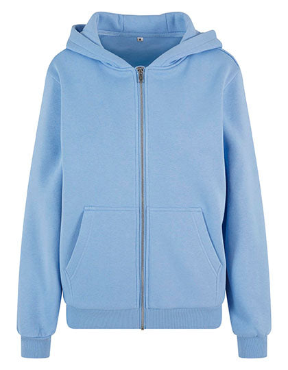Ladies Fluffy Zip Hoody Powder Blue