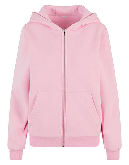 Ladies Fluffy Zip Hoody Soft Pink