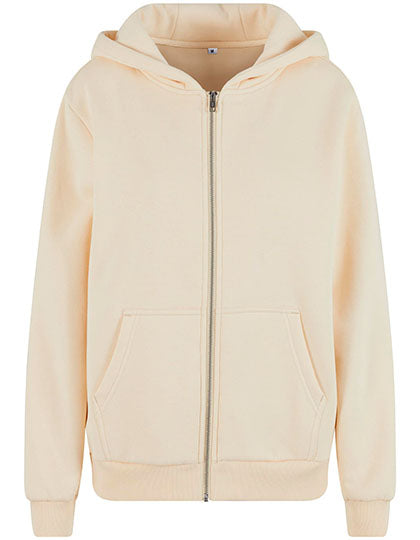 Ladies Fluffy Zip Hoody White Sand