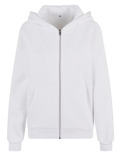 Ladies Fluffy Zip Hoody White
