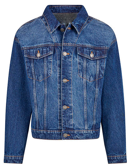 Heavy Ounce Boxy Denim Jacket New Mid Blue Washed