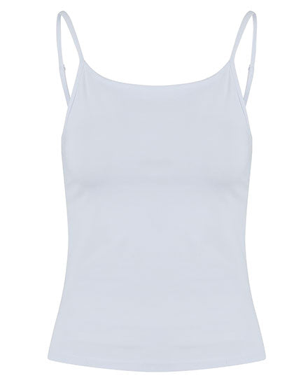 Ladies Stretch Jersey Short Slim Top White
