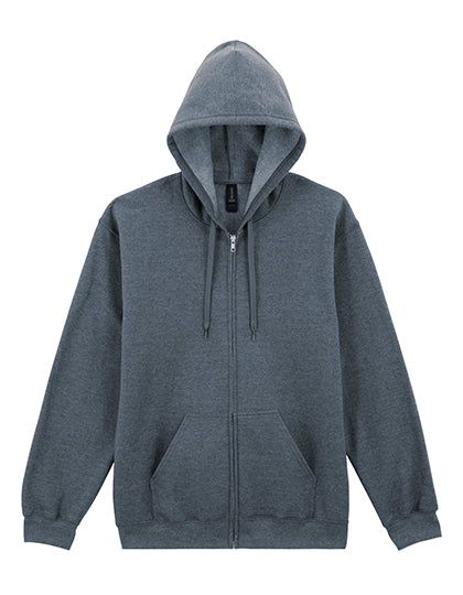 Softstyle® Midweight Fleece Adult Full Zip Hooded Sweatshirt Dark Heather
