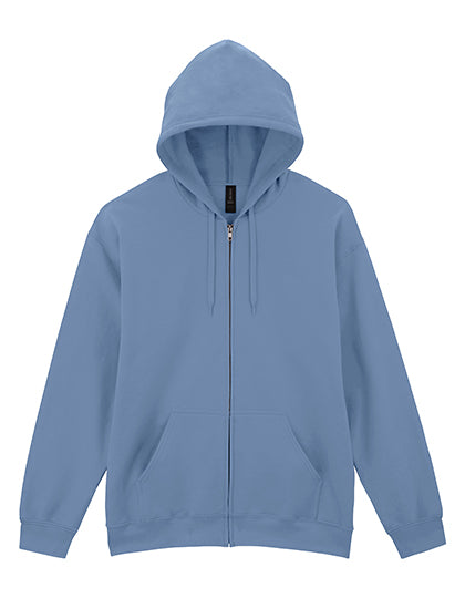 Softstyle® Midweight Fleece Adult Full Zip Hooded Sweatshirt Stone Blue