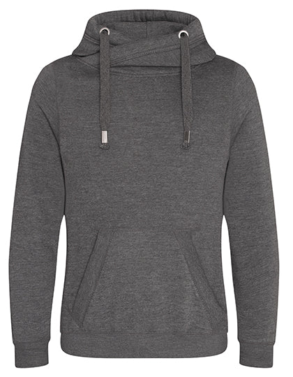 Cross Neck Hoodie Charcoal (Heather)