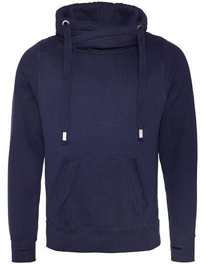 Cross Neck Hoodie Oxford Navy
