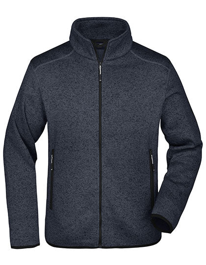 Men´s Knitted Fleece Jacket Dark Grey Melange