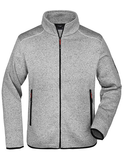 Men´s Knitted Fleece Jacket Light Grey Melange